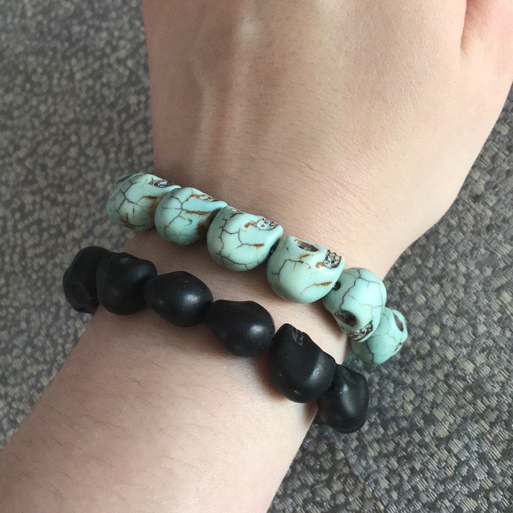 Brandy Melville skull bracelets